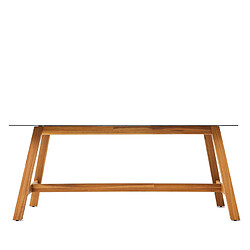 Table et chaises de jardin Babor - BOCARNEA - 6 places 7 pièces - Table en verre effet Mosaïque 180 cm