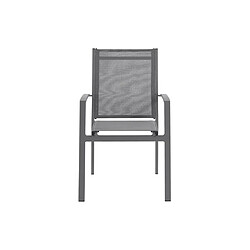 Avis Vente-Unique Lot de 2 fauteuils de jardin empilables en aluminium et textilène - Gris anthracite - TELTO de MYLIA