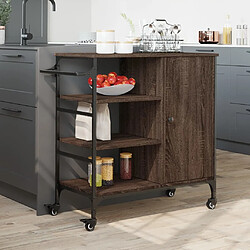 Avis Maison Chic Desserte de cuisine | Chariot de cuisine | Meuble de rangement roulant chêne marron bois d'ingénierie -GKD39727