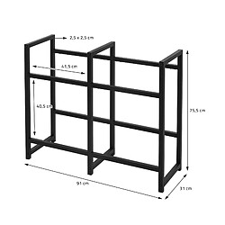 Rayonnage pour caisses de boissons 4 caisses 91x31x75,5 cm Anthracite en métal ML-Design pas cher