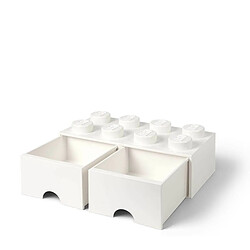 Grande brique de rangement empilable avec tiroirs blanc - Lego Décoration 