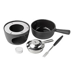 Service à fondue chocolat et fromage 1 fourchette noir/inox - 8569.80 - STOCKLI