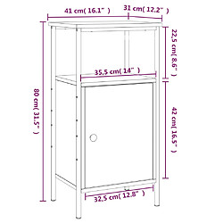 vidaXL Tables de chevet 2 pcs chêne fumé 41x31x80 cm bois ingénierie pas cher