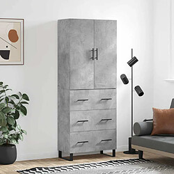 Maison Chic Buffet,Meuble de Rangement,commode pour salon,Cuisine Gris béton 69,5x34x180 cm Bois d'ingénierie -MN39544