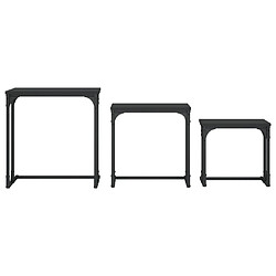 Acheter vidaXL Tables basses gigognes 3 pcs noir bois d'ingénierie