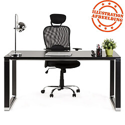 Alterego Bureau droit design 'XLINE' en bois noir - 160x80 cm