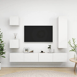 vidaXL Ensemble de meubles TV 5 pcs Blanc Bois d'ingénierie