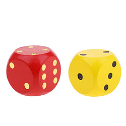 2pcs Gros Dés en Bois avec Coins Arrondis D6 Dés à 6 Faces 5cm Jeu de dés en bois Dés polyédriques