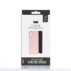 Acheter WE Coque de protection GLASS APPLE IPHONE 7/8/SE 2020 Rose poudré: Effet vernis contour mat anti-chocs anti-rayures - rigide