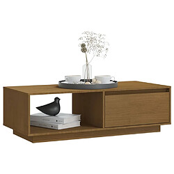 Avis vidaXL Table basse marron miel 110x50x33,5 cm bois de pin massif