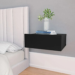 Maison Chic Table de chevet Table de Nuit Meuble de Rangement flottante Noir 40x30x15 cm Aggloméré 