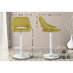 Non Tabouret de bar Milet tissu blanc