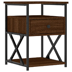 vidaXL Table de chevet chêne marron 40x42x55 cm bois d'ingénierie