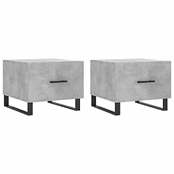 vidaXL Tables basses 2 pcs gris béton 50x50x40 cm bois d'ingénierie