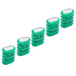 vhbw 5x NiMH pile bouton de remplacement pour type 5/V150H 150mAh 6V convient pour les batteries de modélisme etc. 