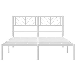 Maison Chic Lit adulte - Cadre de lit métal avec tête de lit pour chambre blanc 135x190 cm -MN70193 pas cher