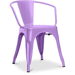 ICONIK INTERIOR Chaise de salle à manger avec accoudoirs - Acier - Nouvelle édition - Stylix Violet Clair