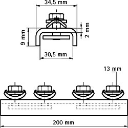 Walraven Raccord de rail RAPIDRAIL T 6 pour rail WM0, 1, 15, 2, 30, 35, 200m (Par 25)