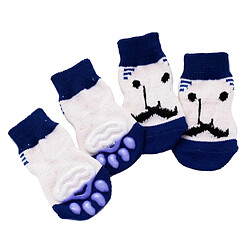 4 Chaussettes De Chien De Chiot De Chat Mignon De Compagnie De Protection De Patte Antidérapante M Barbe Bleue