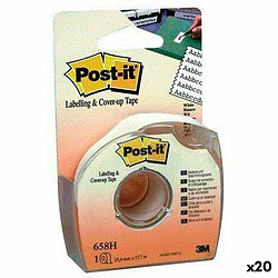 Ruban adhésif Post-it 658H Blanc 25,4 mm x 17,7 m (12 Unités)