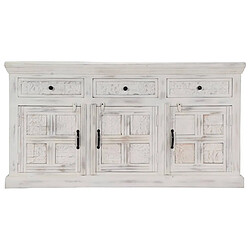 Maison Chic Buffet,Meuble de Rangement,commode pour salon,Cuisine Blanc 140x40x74 cm Bois de manguier massif -MN64896