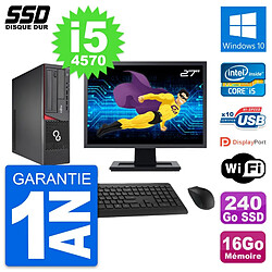 PC Fujitsu E720 E85+ DT Ecran 27" i5-4570 RAM 16Go SSD 240Go Windows 10 Wifi · Occasion 