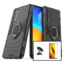 PHONECARE Kit Verre Trempé 5D Full Cover + Coque 3X1 Military Defender + Support de Voiture Magnétique - Huawei P Smart 2021 