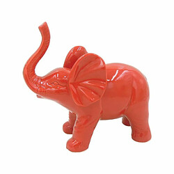 Paris Prix Statue Déco en Céramique Éléphant 22cm Rouge 