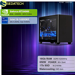 Sedatech Mini-PC Gamer ITX • Intel i9-14900KF • RTX4060 • 16Go DDR5 • 1To SSD M.2 • sans OS