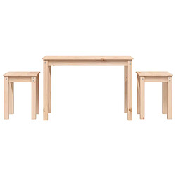 vidaXL Tables gigognes 3 pcs Bois de pin massif