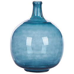 Beliani Vase décoratif CHAPPATHI fait à la main Verre 31 cm Bleu 