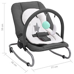 vidaXL Transat pour bébé Anthracite Acier pas cher