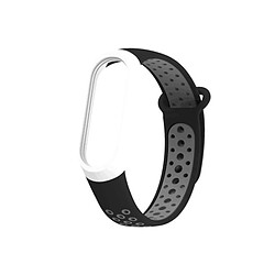 Wewoo Bracelet pour montre connectée Bande de en silicone coloré Xiaomi Mi Band 3 & 4 Gris noir