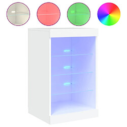 Maison Chic Commode Buffet - Meuble de rangement avec lumières LED blanc 41x37x67 cm -GKD55152