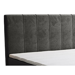 Avis Vente-Unique Ensemble complet boxspring tête de lit + sommier + matelas + surmatelas - 160 x 200 cm - Velours - Anthracite - HIDA de YSMÉE