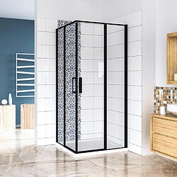 Aica Sanitaire Cabine de douche 100x100x185cm en verre securit anticalcaire 6mm