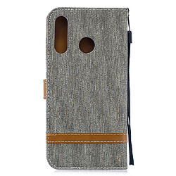 Avis Etui en PU tissu jeans de couleur assortie gris pour votre Huawei P30 Lite