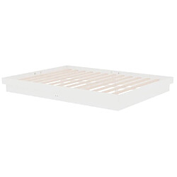 Acheter Maison Chic Lit adulte 150x200cm - Cadre de lit,Structure du lit Contemporain pour chambre Blanc Bois massif Grand -MN47728