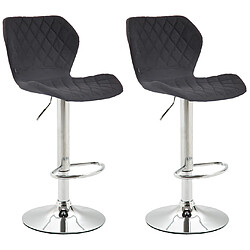 Non Lot de 2 tabourets de bar liège tissu chrome 