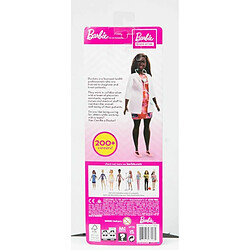 Barbie Métiers poupée docteure brune en robe à fleurs avec blouse blanche et stéthoscope, jouet pour enfant, GYT29