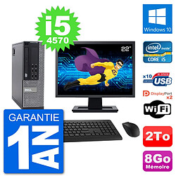 PC Dell 9020 SFF Ecran 22" Intel i5-4570 RAM 8Go Disque 2To Windows 10 Wifi