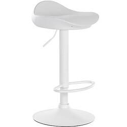 Decoshop26 Tabouret de bar en synthétique blanc et plastique avec repose-pieds design moderne TDB10579 