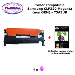 Toner générique CLP-320 M pour Samsung CLX 3180 3185 3185FN 3185FW 3185N Magenta imprimante+ 10f A6 brillantes -T3AZUR 