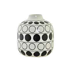 Vase DKD Home Decor Porcelaine Noir Blanc Moderne Cercles (16 x 16 x 18 cm) 