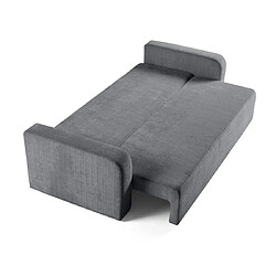 Bestmobilier Miro - canapé droit 3 places - convertible avec coffre - en velours texturé