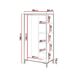 Acheter Bestmobilier Cambridge - armoire - bois et noir - 184x90 cm