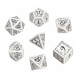 Q-Workshop Elvish Dice BlancNoir (7) Jeu de sociAtA