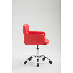 Avis Decoshop26 Chaise de bureau à roulettes avec dossier et accoudoirs en synthétique rouge FAL10157