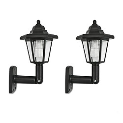 Universal Applique murale d'extérieur solaire LED en fer noir, double lumière de jardin, adaptée au jardin et à l'extérieur 