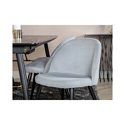 Venture Home Chaise en acier et velours côtelé gris clair Velvet (Lot de 2).